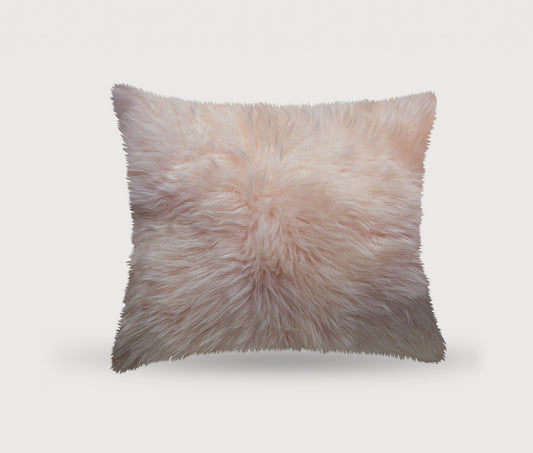 18" Blush Sheepskin Throw Pillow FurniFindUSA