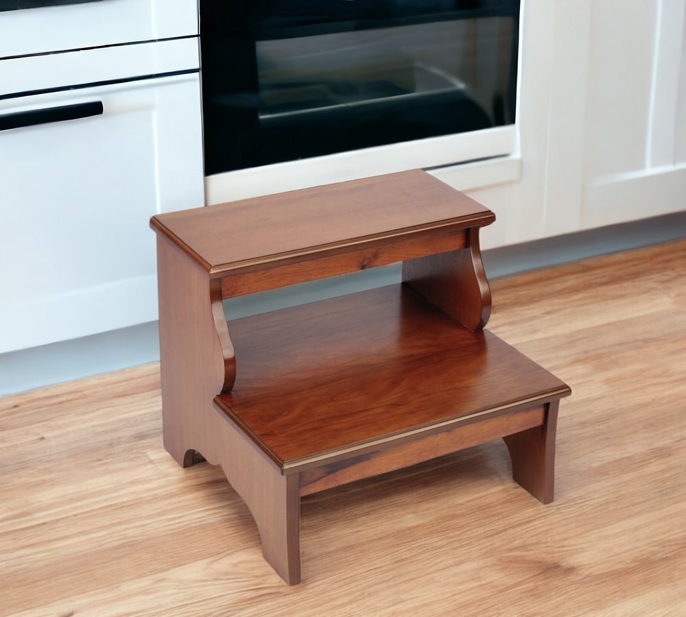 15" Brown Solid Wood and Solid and Manufactured Wood Backless Bar Chair HomeRoots