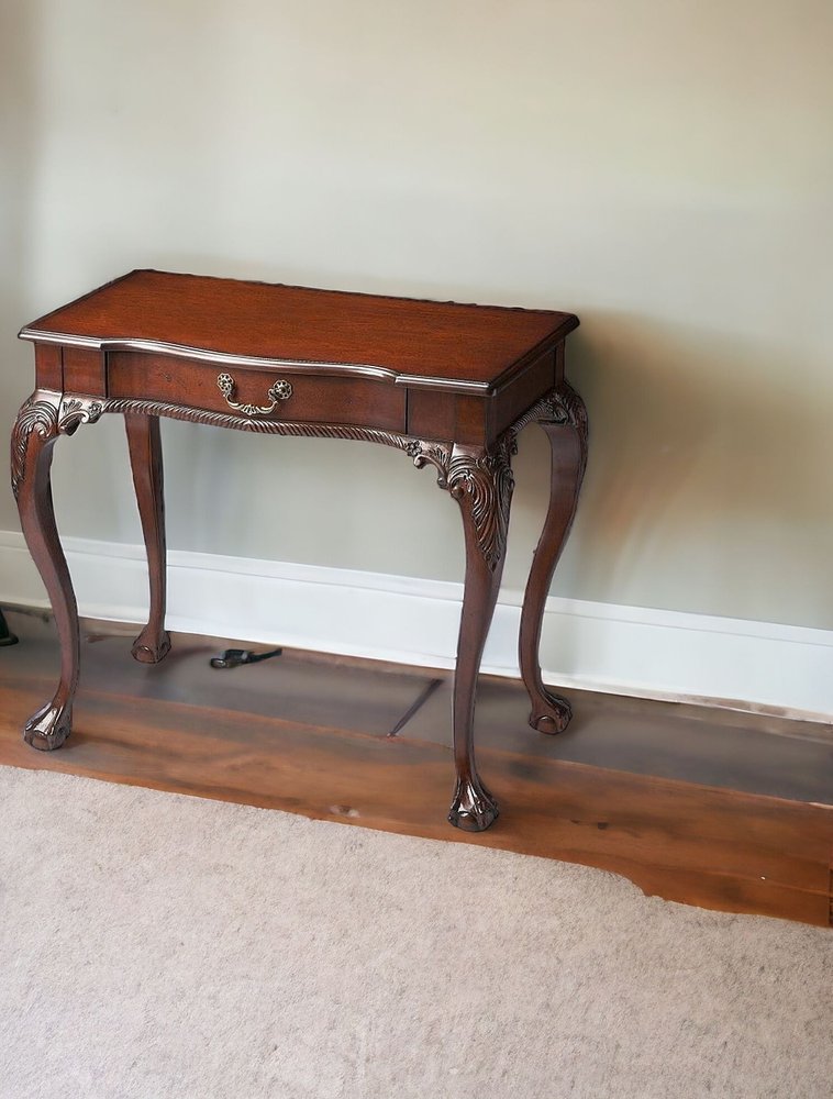 35" Dark Brown Writing Desk HomeRoots