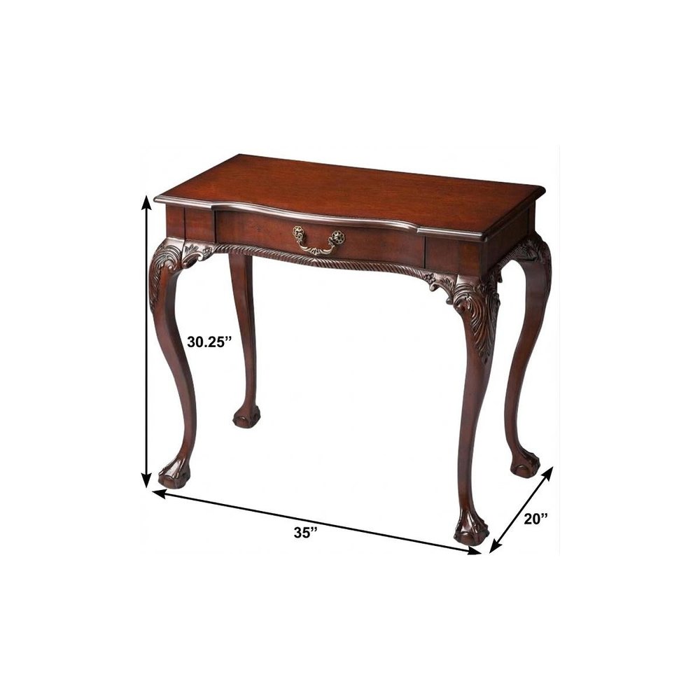 35" Dark Brown Writing Desk HomeRoots