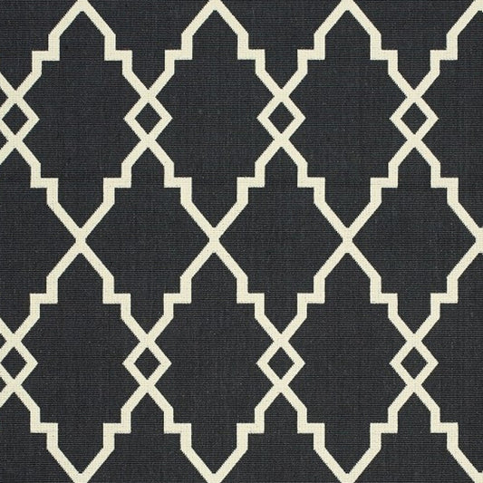 Black and Ivory Indoor Outdoor Area Rug FurniFindUSA