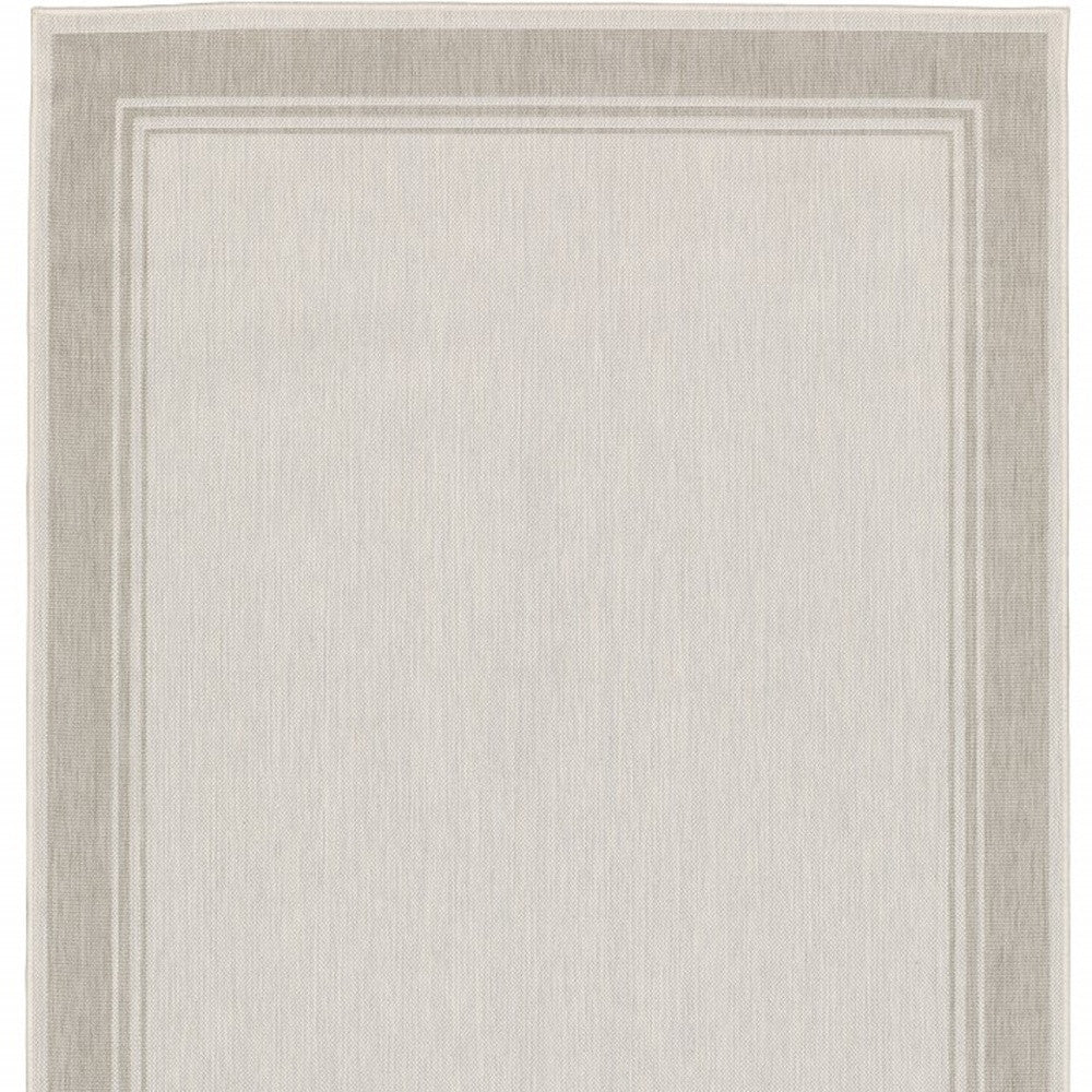 7' X 9' Gray and Ivory Indoor Outdoor Area Rug - 0" (L) x 110" (W) x 78" (H) FurniFindUSA