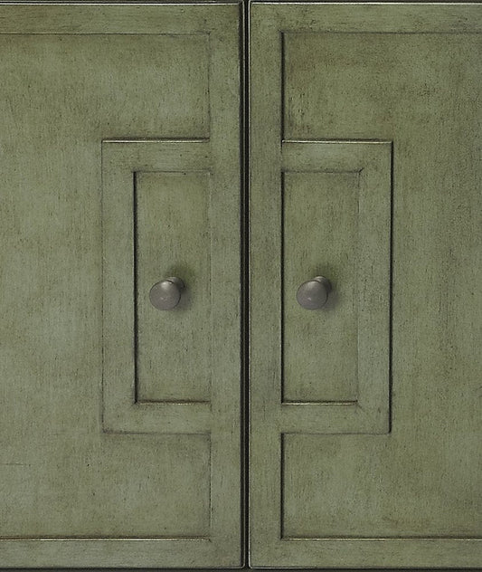 31" Green Solid Wood Two Drawer Sideboard with Two Doors HomeRoots