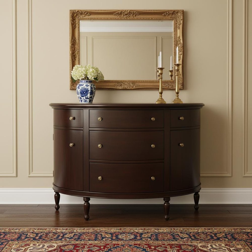 41" Dark Brown Solid Wood Five Drawer Sideboard HomeRoots