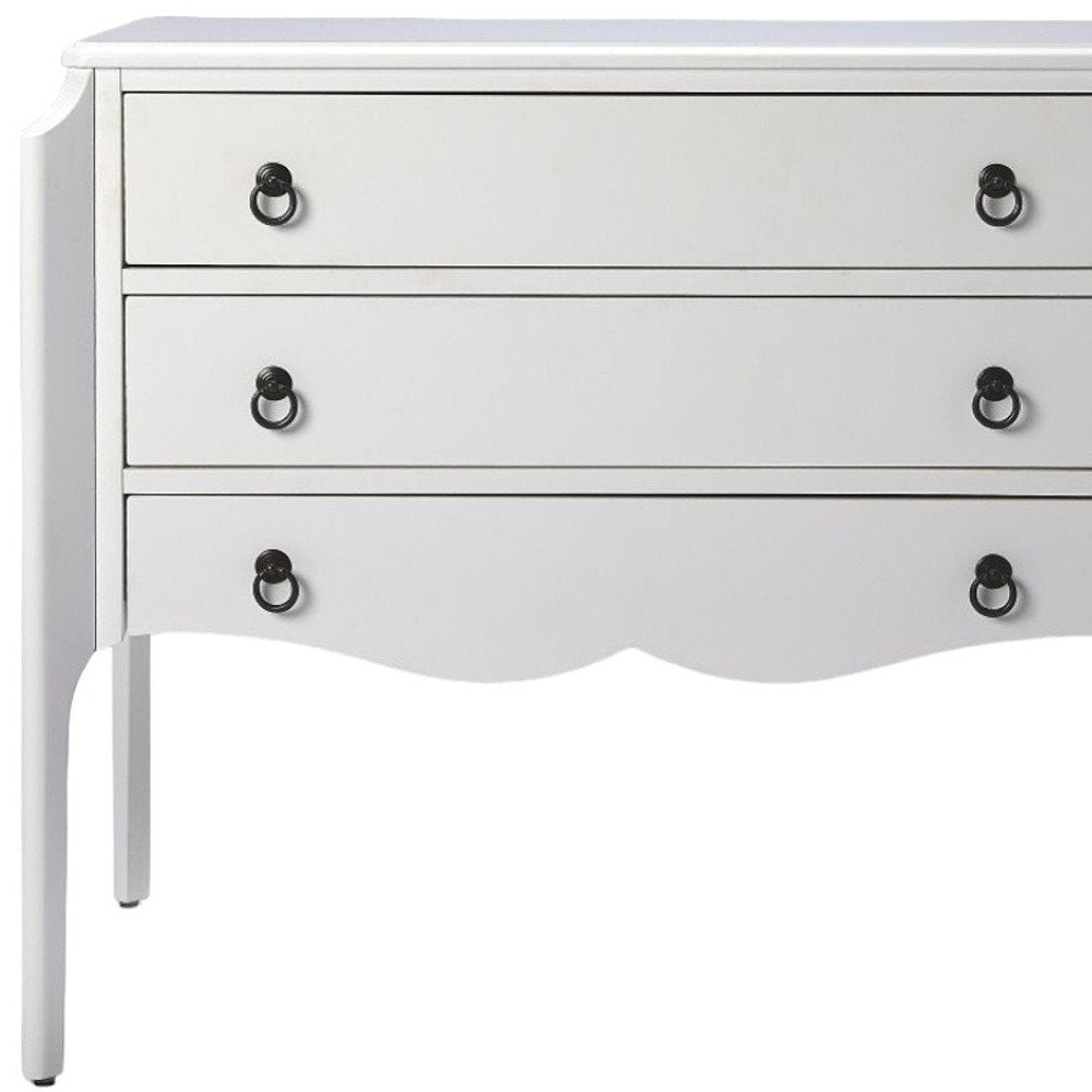 34" White Wood Three Drawer Dresser HomeRoots
