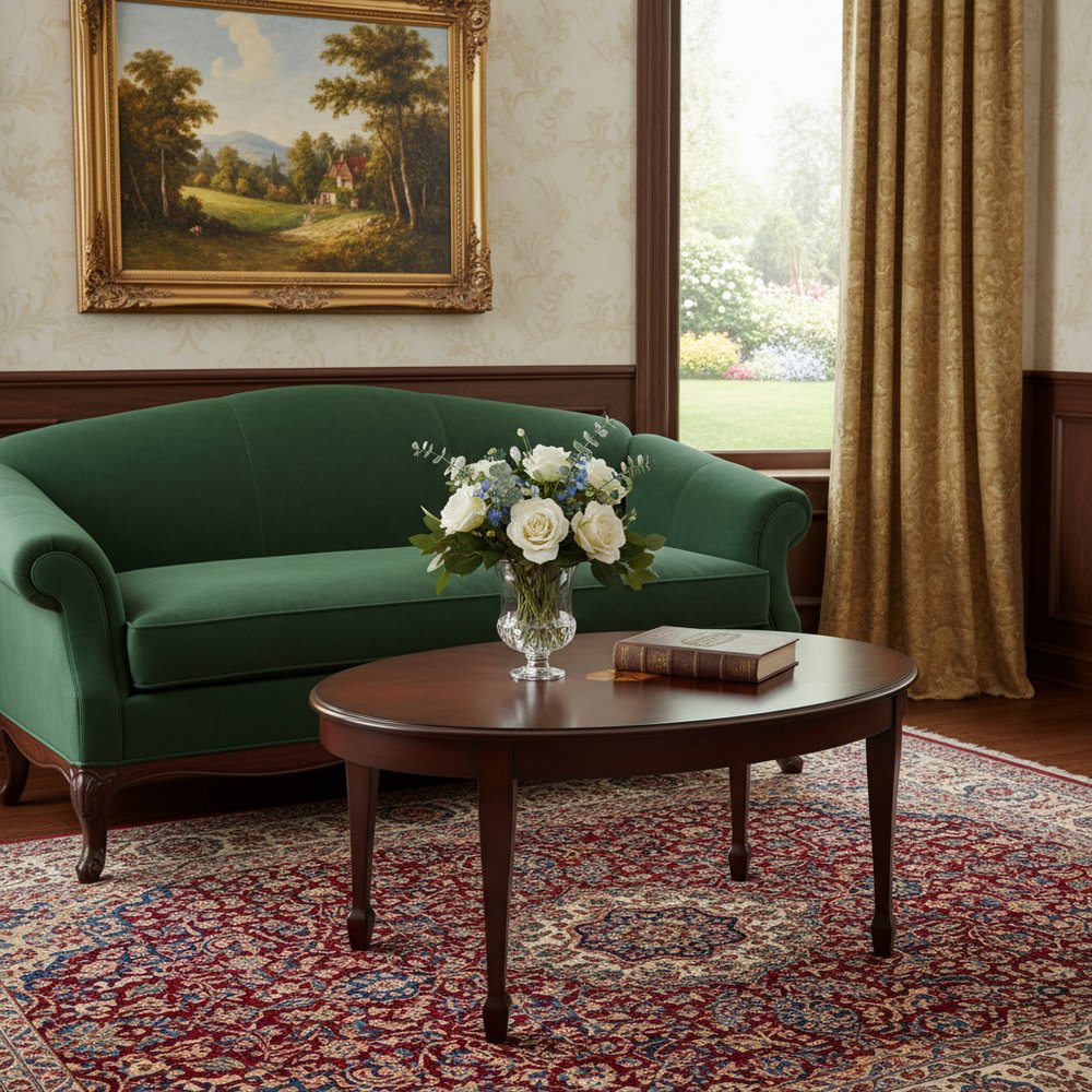 38" Brown and Dark Brown Wood Oval Coffee Table HomeRoots