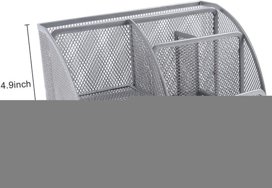 9" Gray Metal Desk Organizer HomeRoots