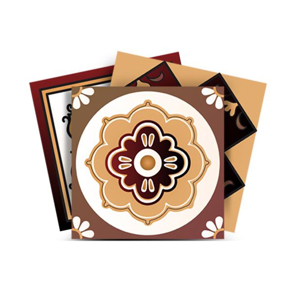 7" x 7" Brown And White Peel And Stick Removable Tiles HomeRoots