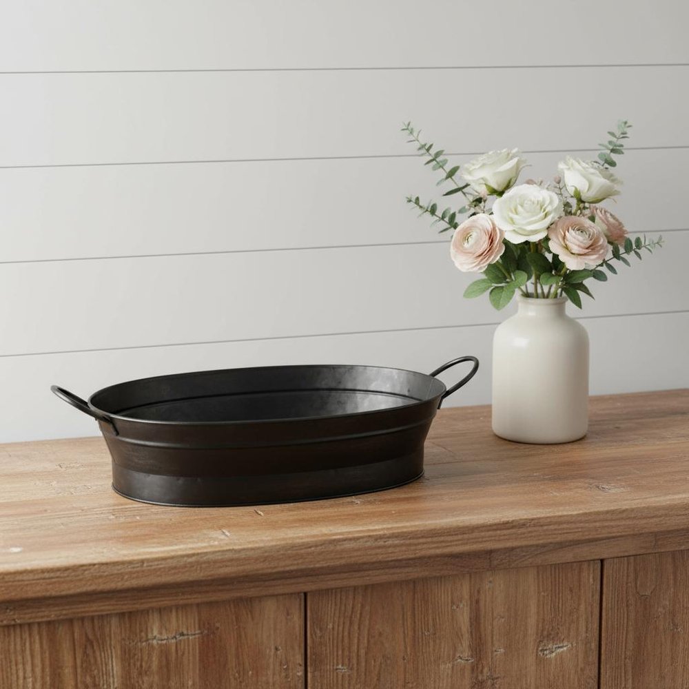 14" Black Metal Basket HomeRoots