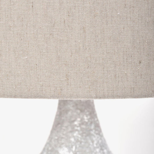 31" Gray Lamp Base LED With Beige Shade HomeRoots