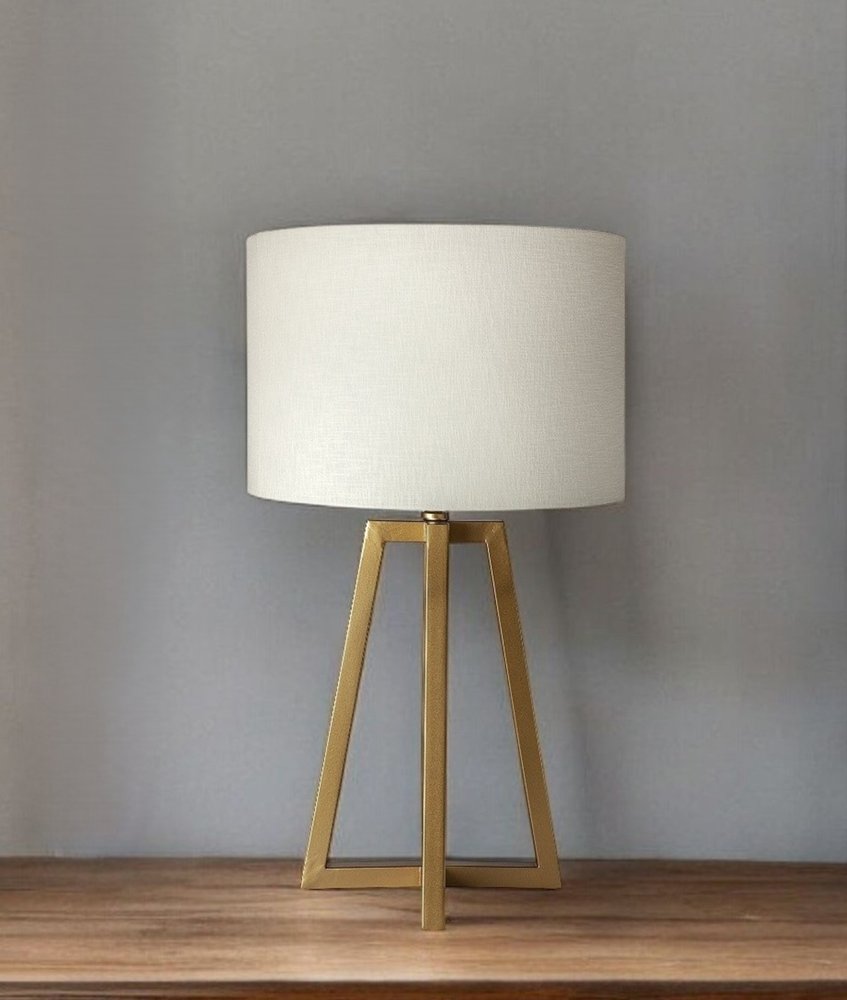 Metallic Gold Tone Geometric Table Lamp HomeRoots