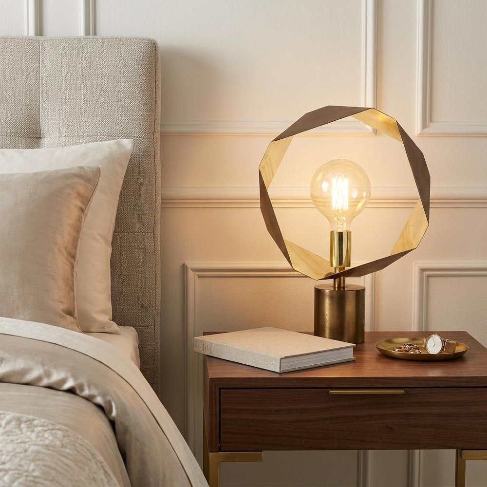 Golden Geometric Halo Table Or Desk Lamp HomeRoots