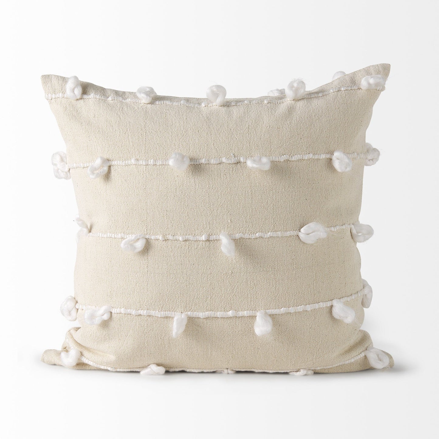 Clouds On Cream Canvas Square Pillow Cover FurniFindUSA
