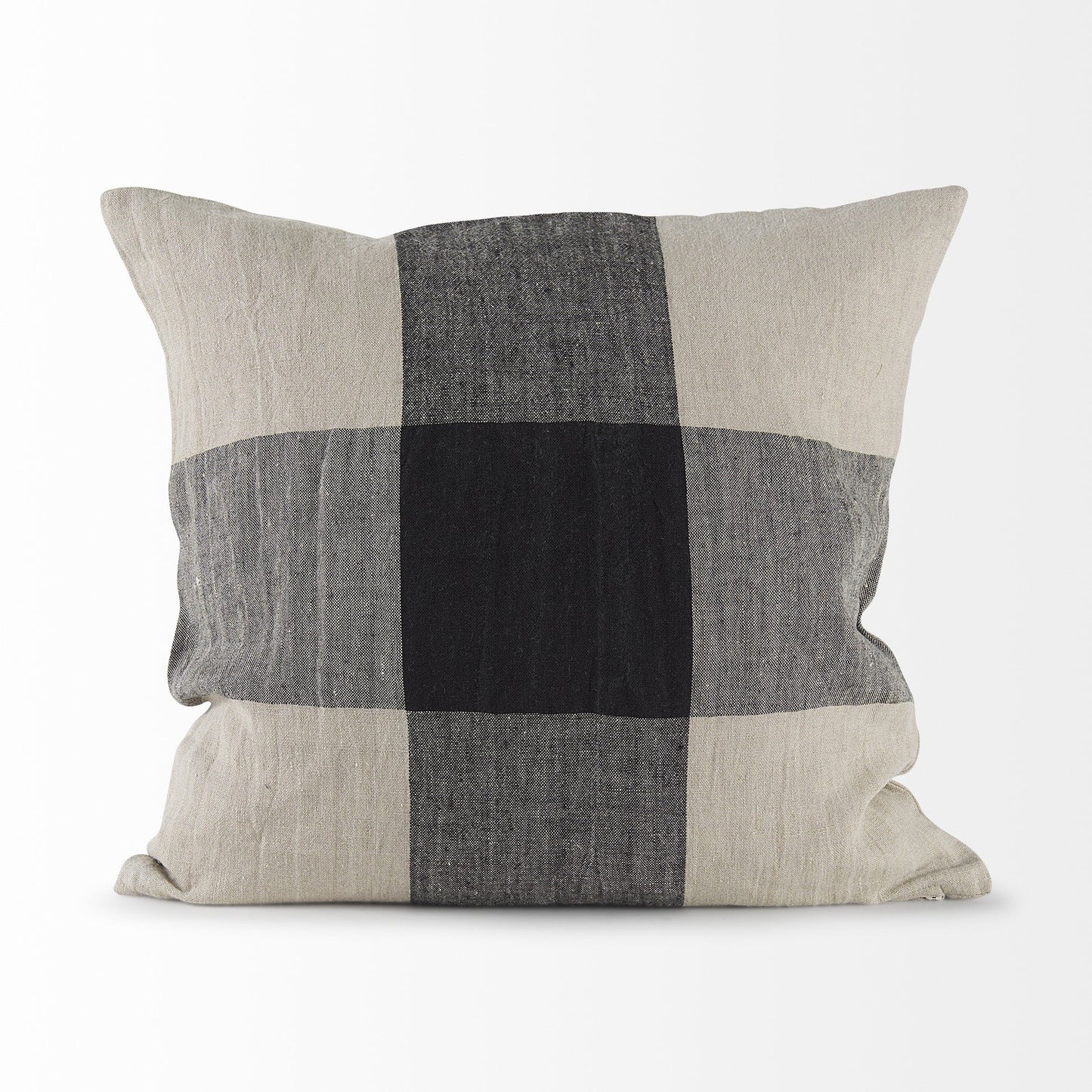 Beige And Black Plaid Pattern Throw Pillow Cover FurniFindUSA