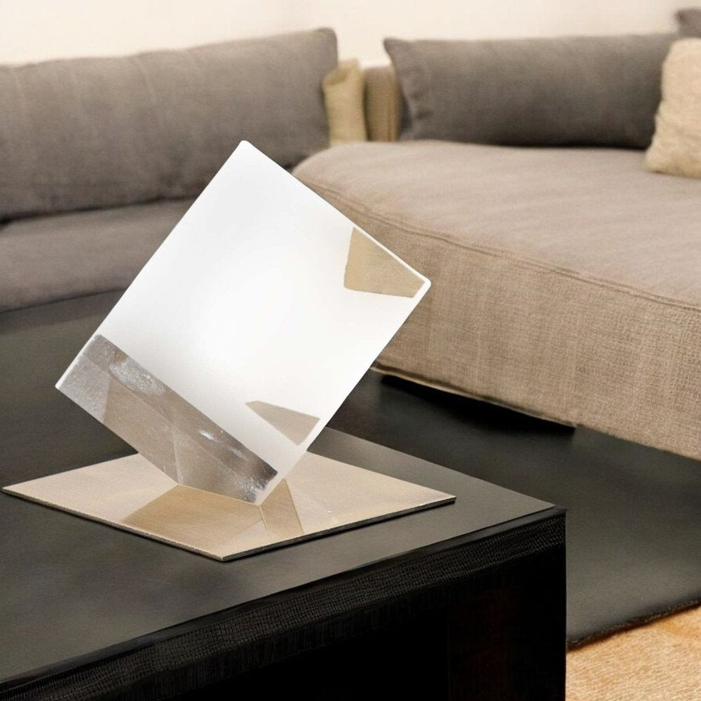 5" Optical Glass Cube And Gold Sculpture HomeRoots