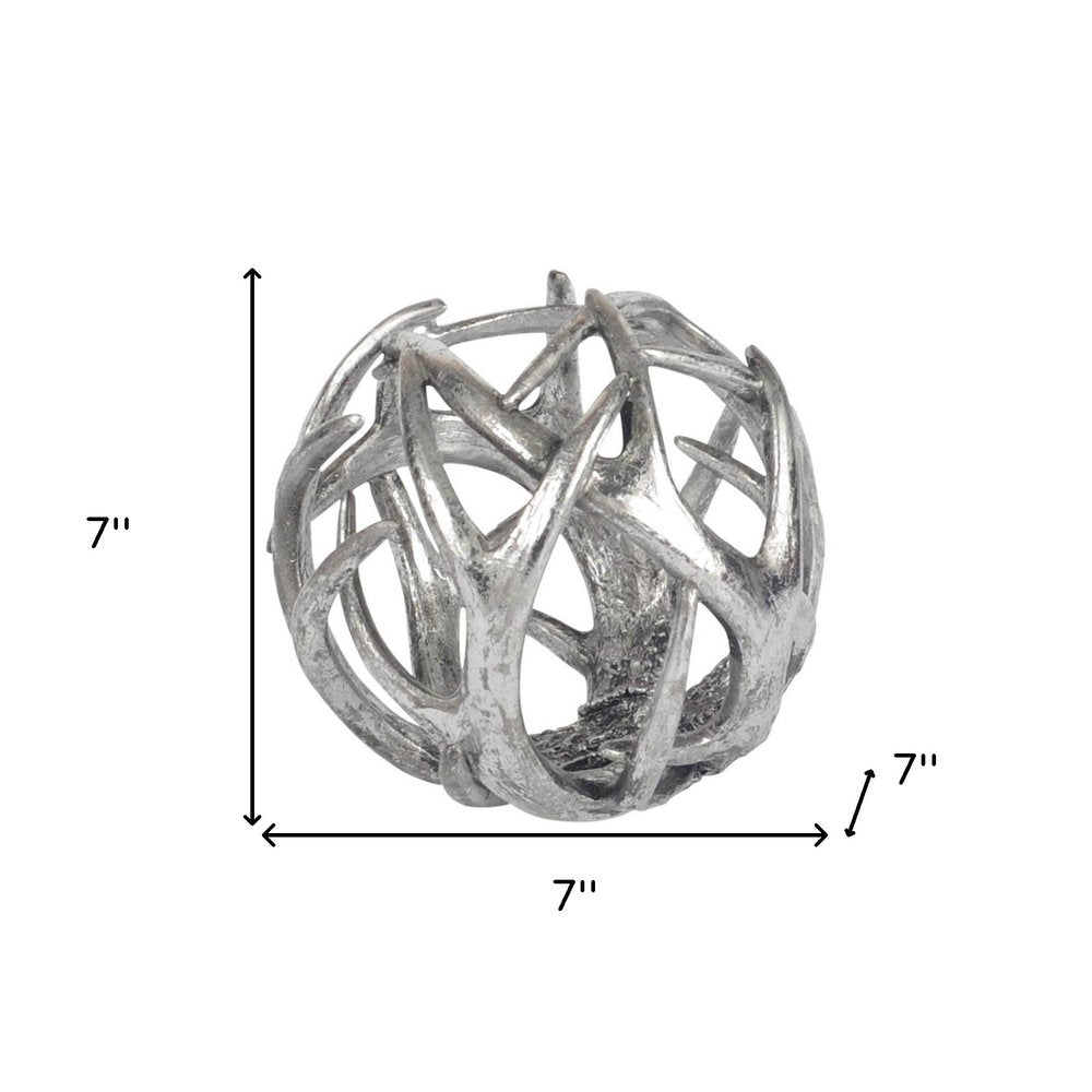 7" Silver Metal Tabletop Sculpture HomeRoots