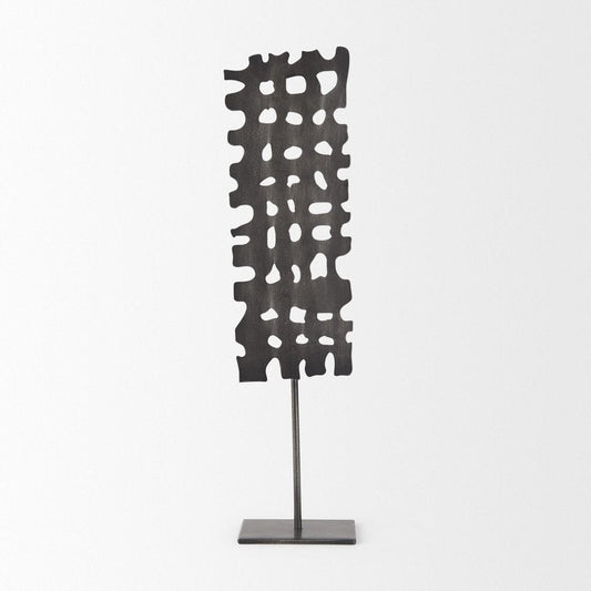 21" Gray Metal Tabletop Sculpture