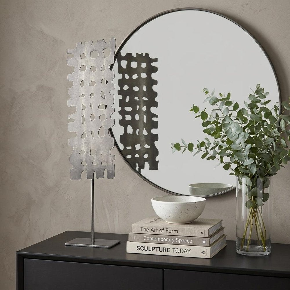 21" Gray Metal Tabletop Sculpture HomeRoots