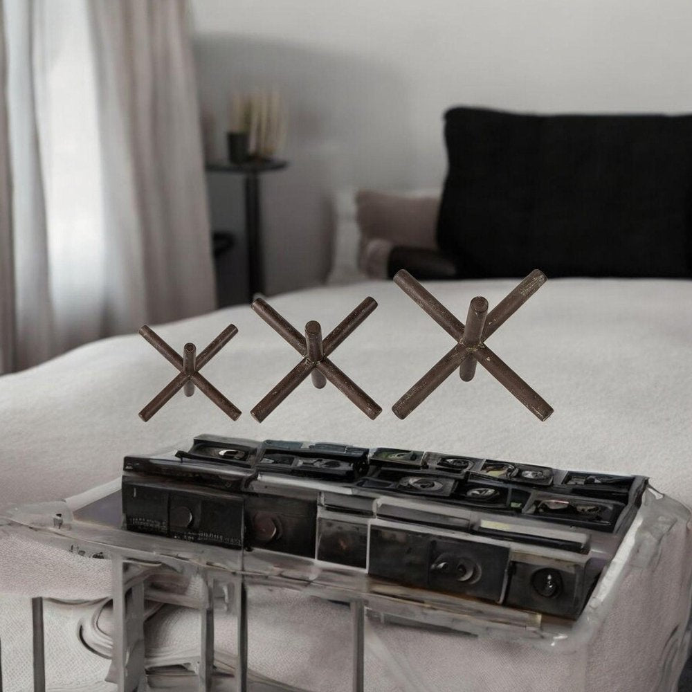 8" Rustic Metal X Decorative Sculpture HomeRoots