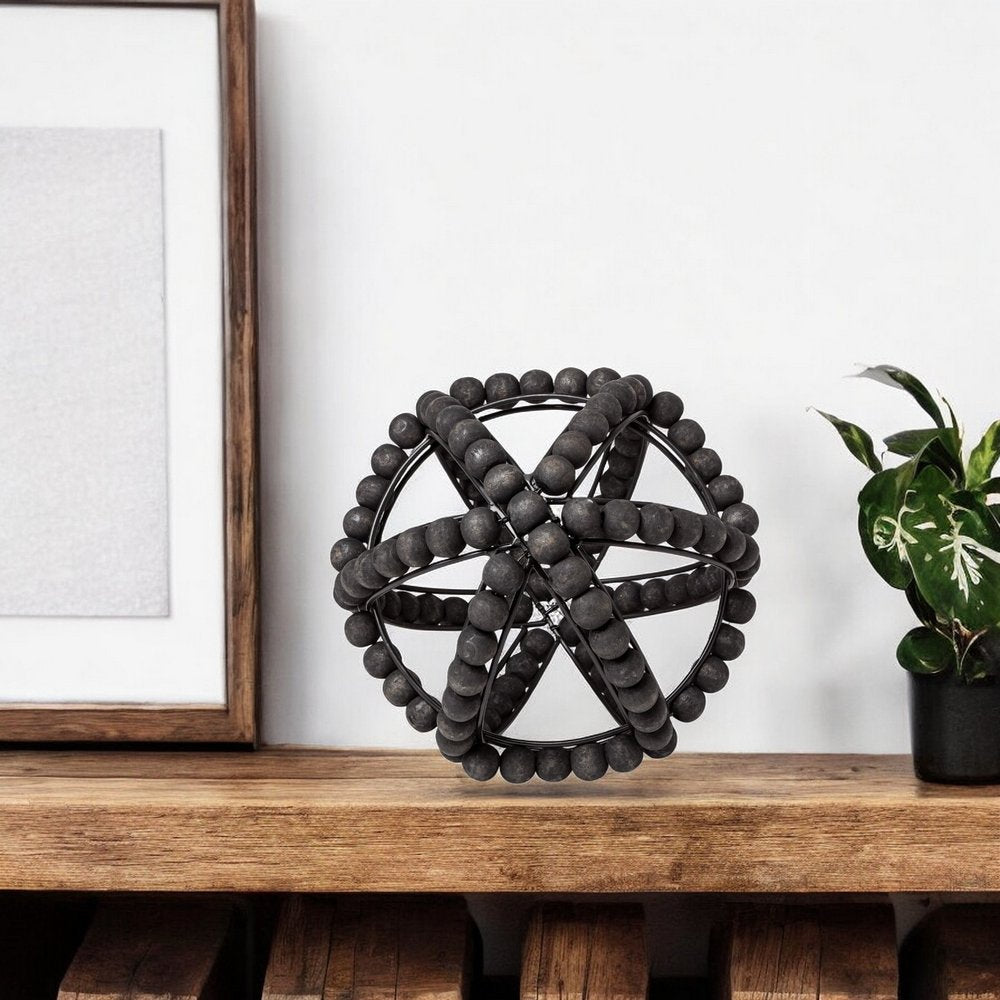 9" Black Metal Tabletop Sculpture HomeRoots