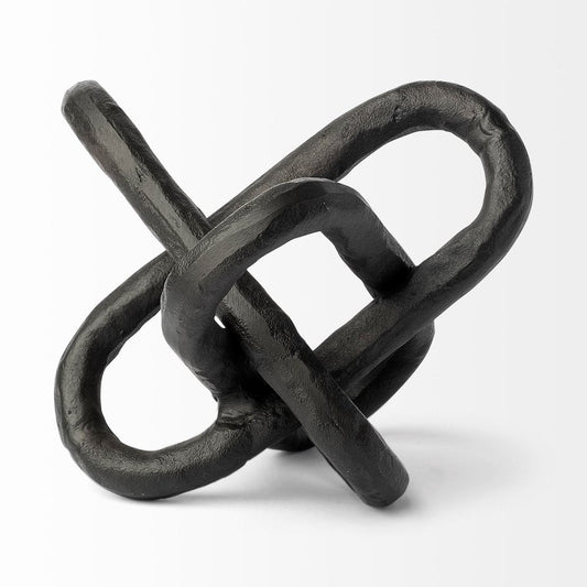 Petite Black Metal Chain Link Sculpture HomeRoots