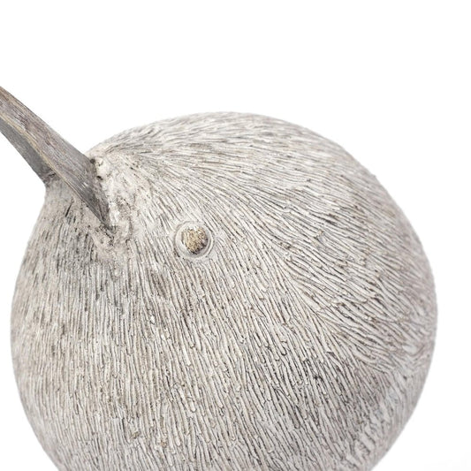 8" Off White Resin And Metal Snipe Bird Tabletop Sculpture
