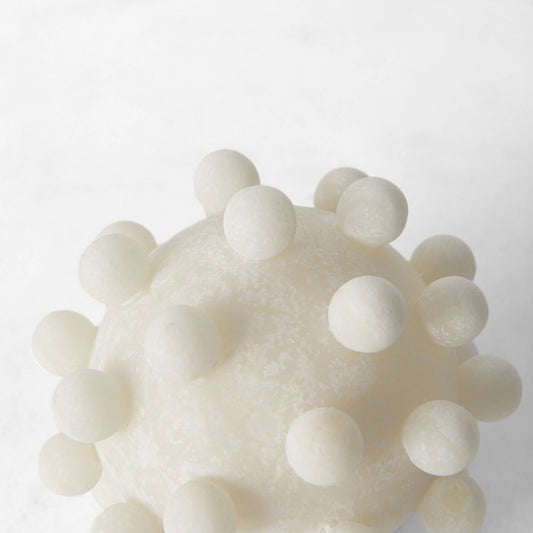 5" Ivory Resin Knobby Nubs Orb Tabletop Sculpture HomeRoots