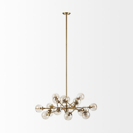 Gold Sputnik Style Eighteen Bulb Dimmable Chandelier HomeRoots