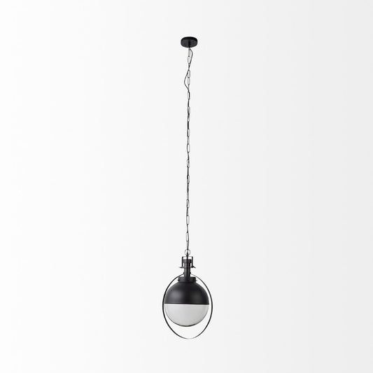 Black Metal Sphere Pendant Hanging Light HomeRoots