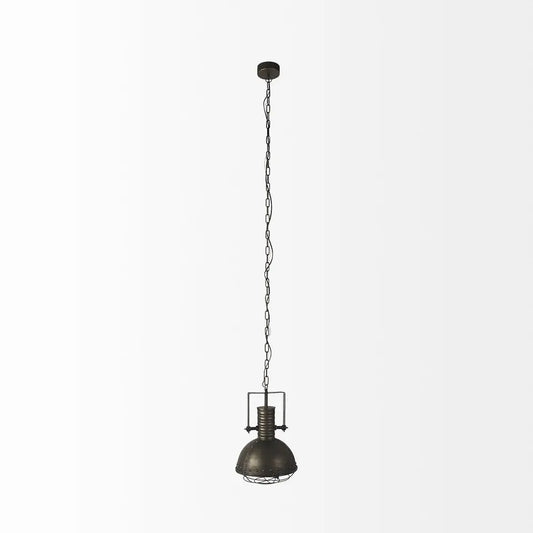 Industrial Caged Black Metal Hanging Light HomeRoots