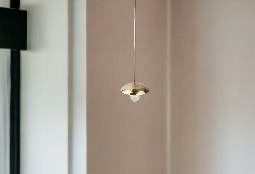 Hammered Gold Metal Hanging Pendant Light HomeRoots