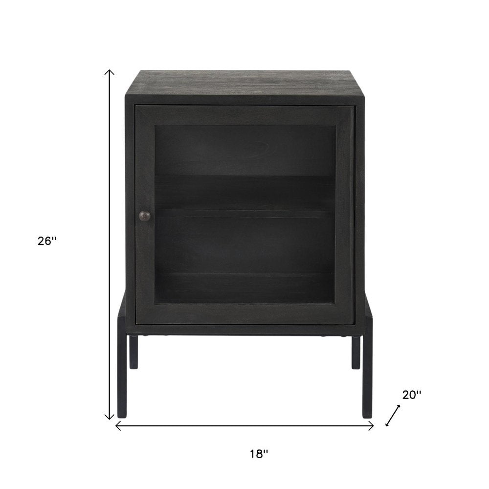 26" Black And Brown Solid Wood Square End Table HomeRoots