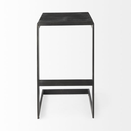 30" Black Wood And Metal Backless Bar Height Bar Chair HomeRoots