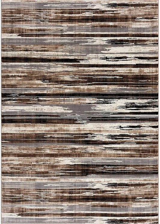 10' Beige Brown and Gray Abstract Runner Rug - 120.0" (L) x 120.0" (W) x 0.43" (H) FurniFindUSA