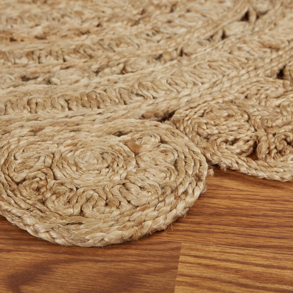 Sunshine Golden Natural Jute Area Rug - 0.5" (L) x 90.0" (W) x 90.0" (H) FurniFindUSA