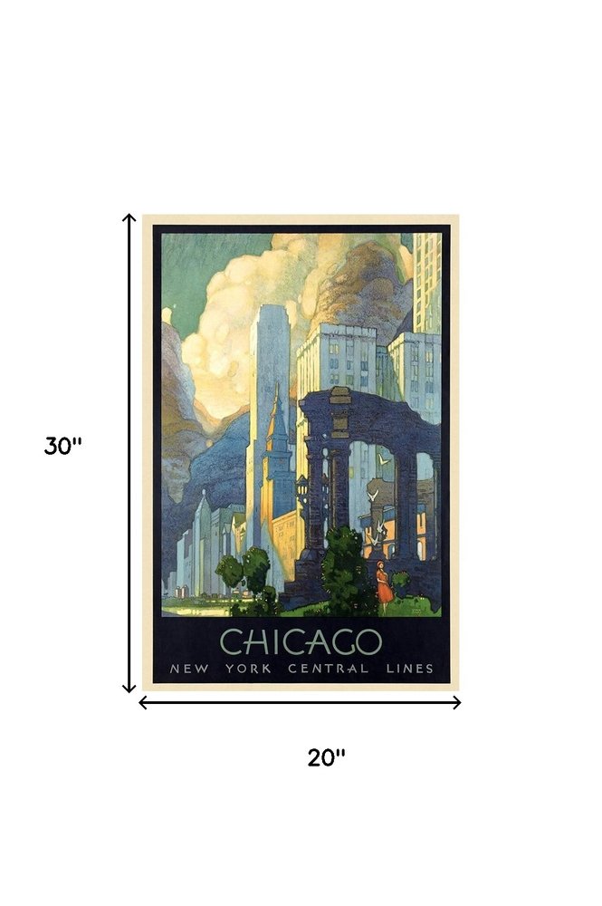 Vintage 1929 Chicago Michigan Ave Travel Unframed Print Wall Art HomeRoots