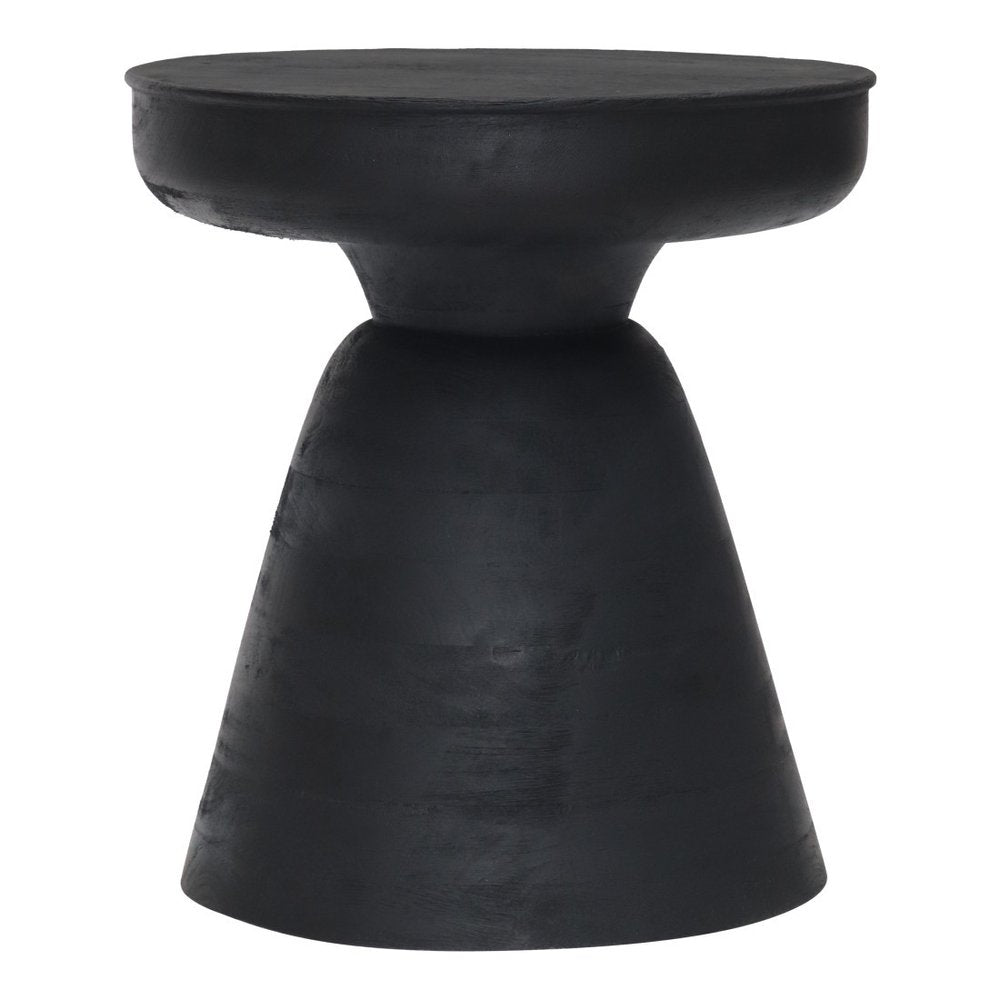 18" Black Solid Wood Round Pedestal End Table HomeRoots