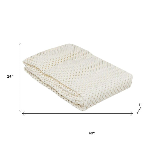 9' x 12' Ivory Striped Weave Non Slip Rug Pad HomeRoots