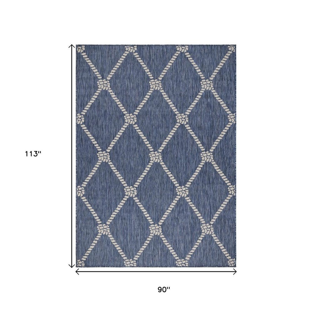 8' X 10' Blue And Gray Indoor Outdoor Area Rug HomeRoots