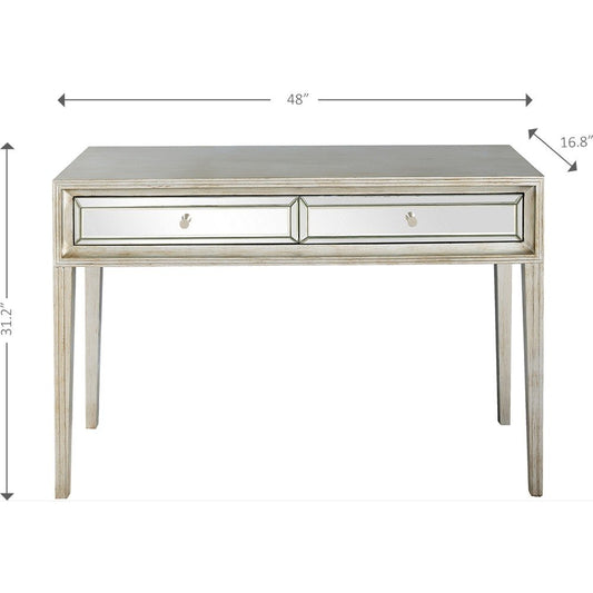 48" Silver Mirrored Glass Console Table HomeRoots