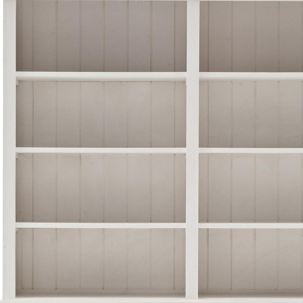 87" White Solid Wood Side Board with Hutch HomeRoots