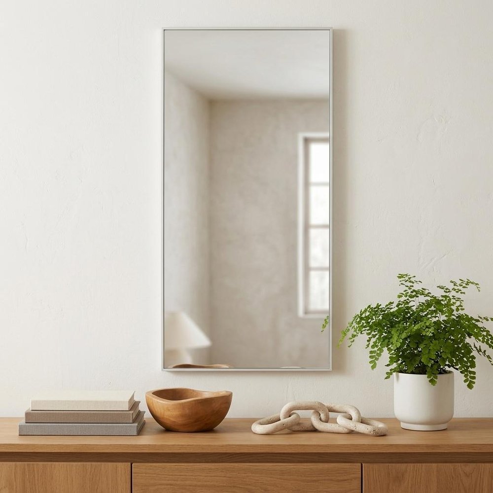 47" Silver Metal Accent Mirror HomeRoots