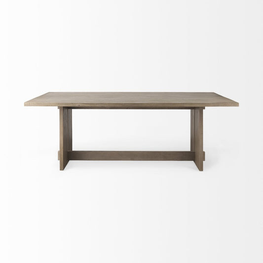 Light Brown Solid Wood Dining Table