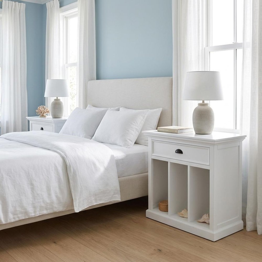 31" White Solid and Manufactured Wood Nightstand HomeRoots