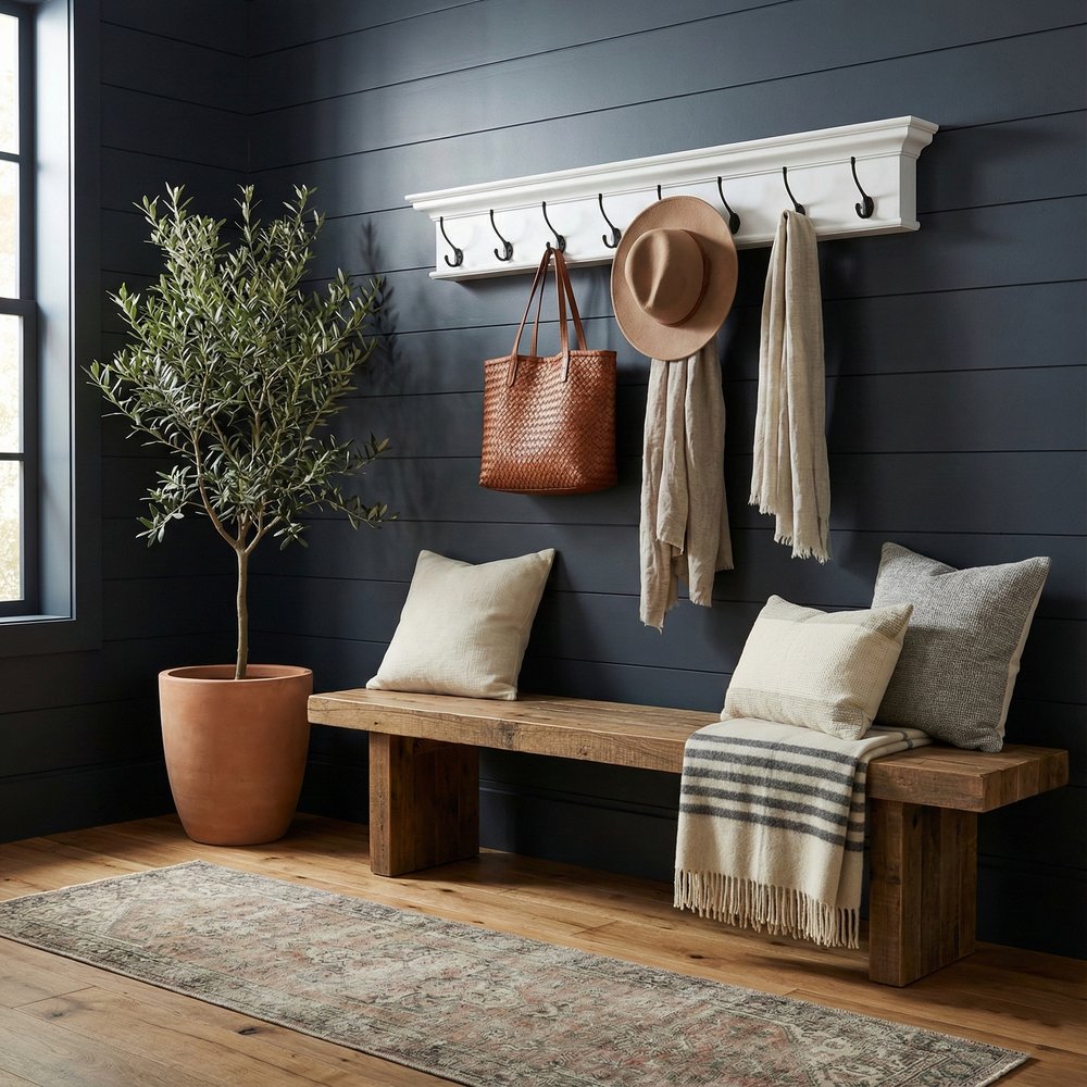 51" White Solid Wood Eight Hook Wall Mount Coat Rack HomeRoots