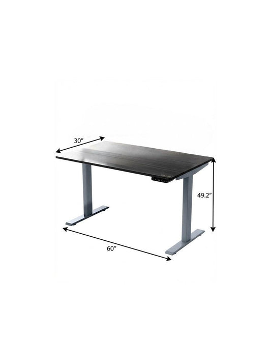 60" Adjustable Black and Gray Stainless Steel Standing Desk HomeRoots