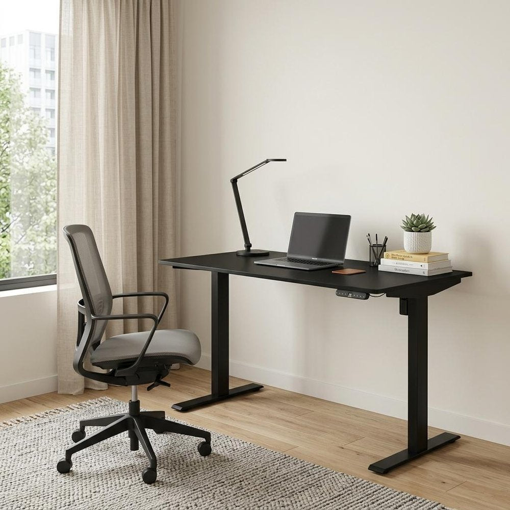 48" Adjustable Black Stainless Steel Computer Desk HomeRoots