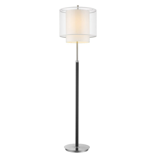 62" Floor Lamp With White Fabric Drum Shade