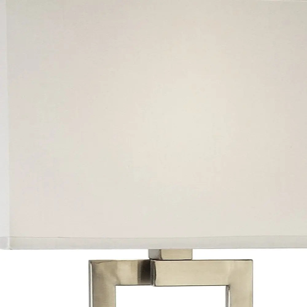 61" Metal Floor Lamp With White Fabric Shade HomeRoots