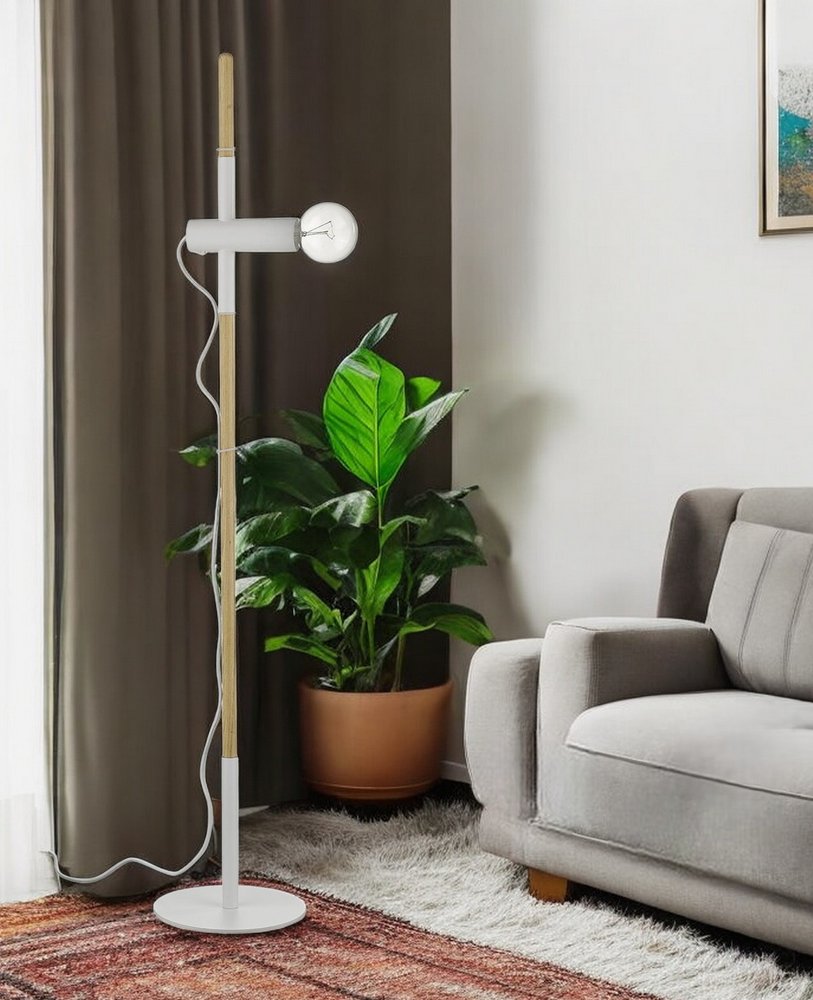 55" Brown And White Reading Floor Lamp HomeRoots